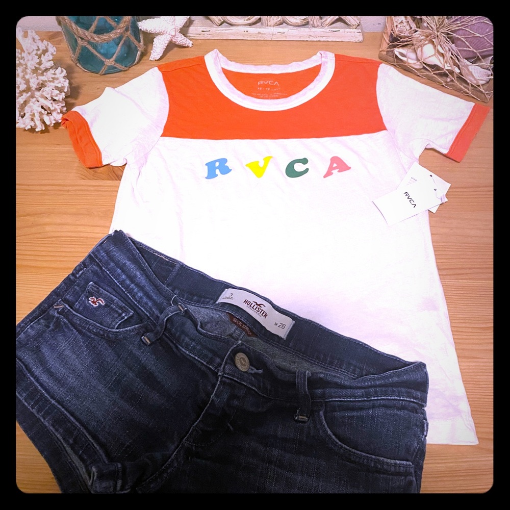 Retro RVCA Shirt and Hollister Shorts